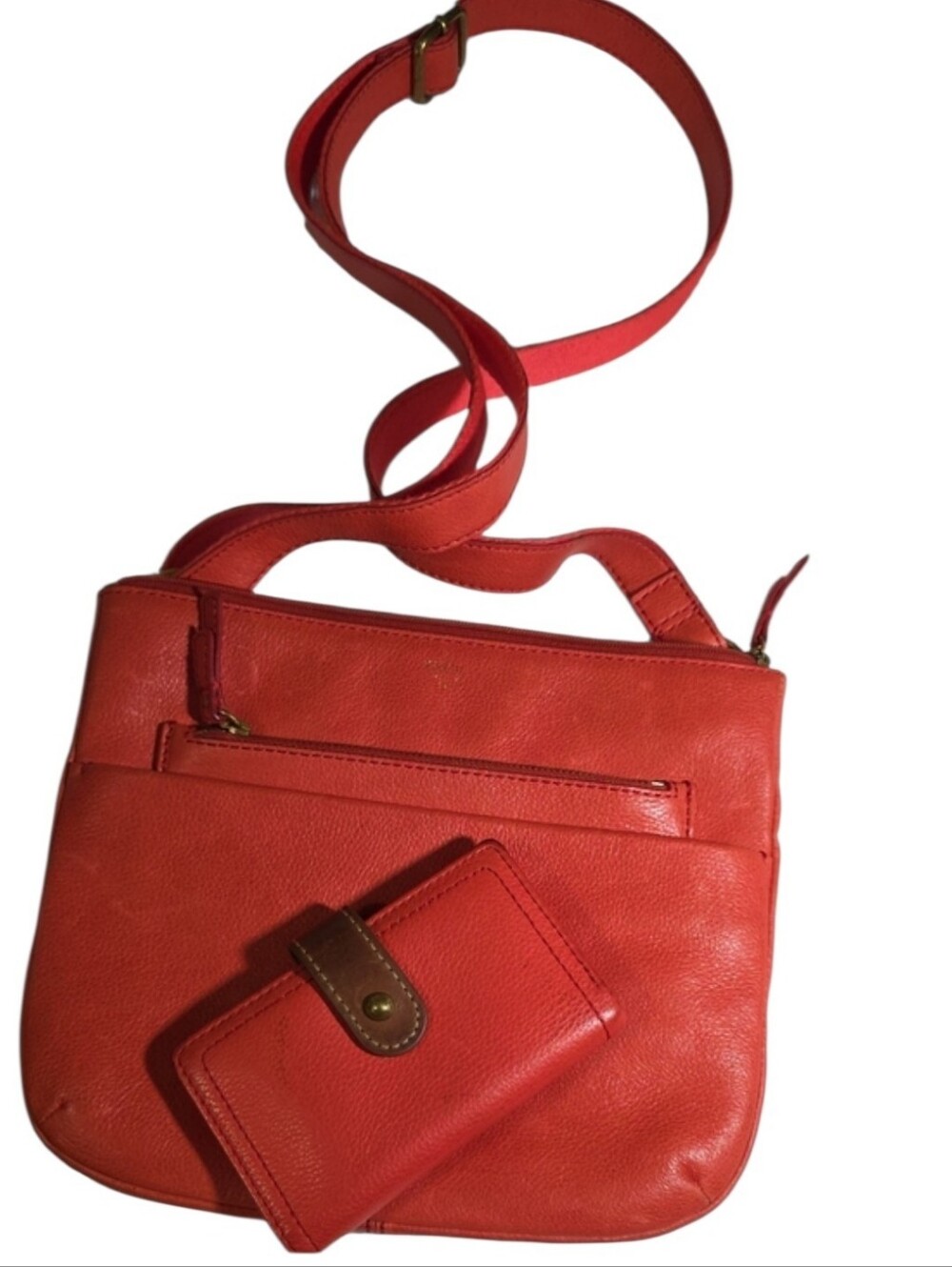 Fossil Women's Coral Crossbody Bag with Matching Wallet Set